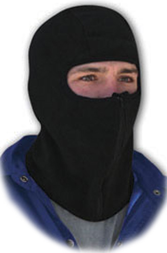 Black Microfleece w/Zipper, Balaclava